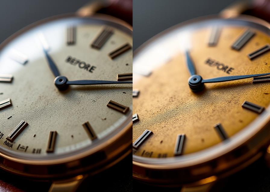 Vintage Uhren Restauration Vorher Nachher